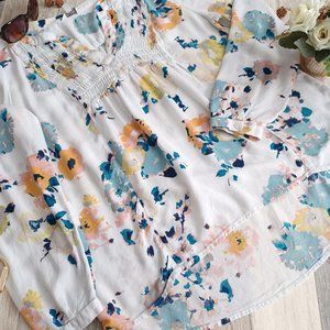 LUCKY BRAND SMOCKED FLORAL WATERCOLOR (SizeL)